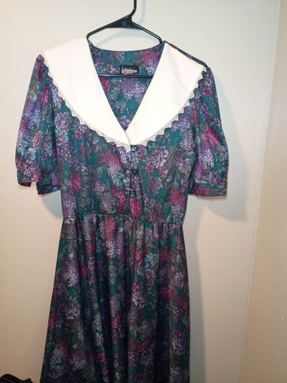 Vintage Whirlaway Frocks Womens Floral Purple Midi Dress Sz 12 Cottagecore Boho